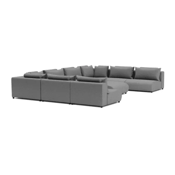 LUXURY LOUNGESET U-SOFA 340X460X340 + HOCKER – Image 3