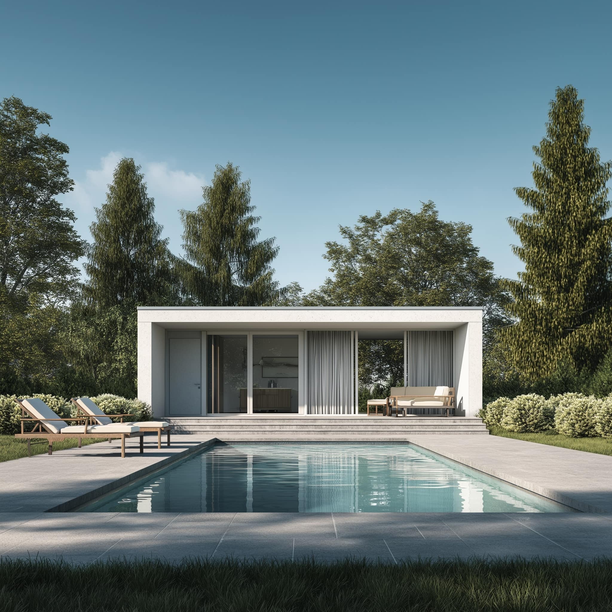 Poolhouse moderne au bord de la piscine Poolhouse moderne au bord de la piscine