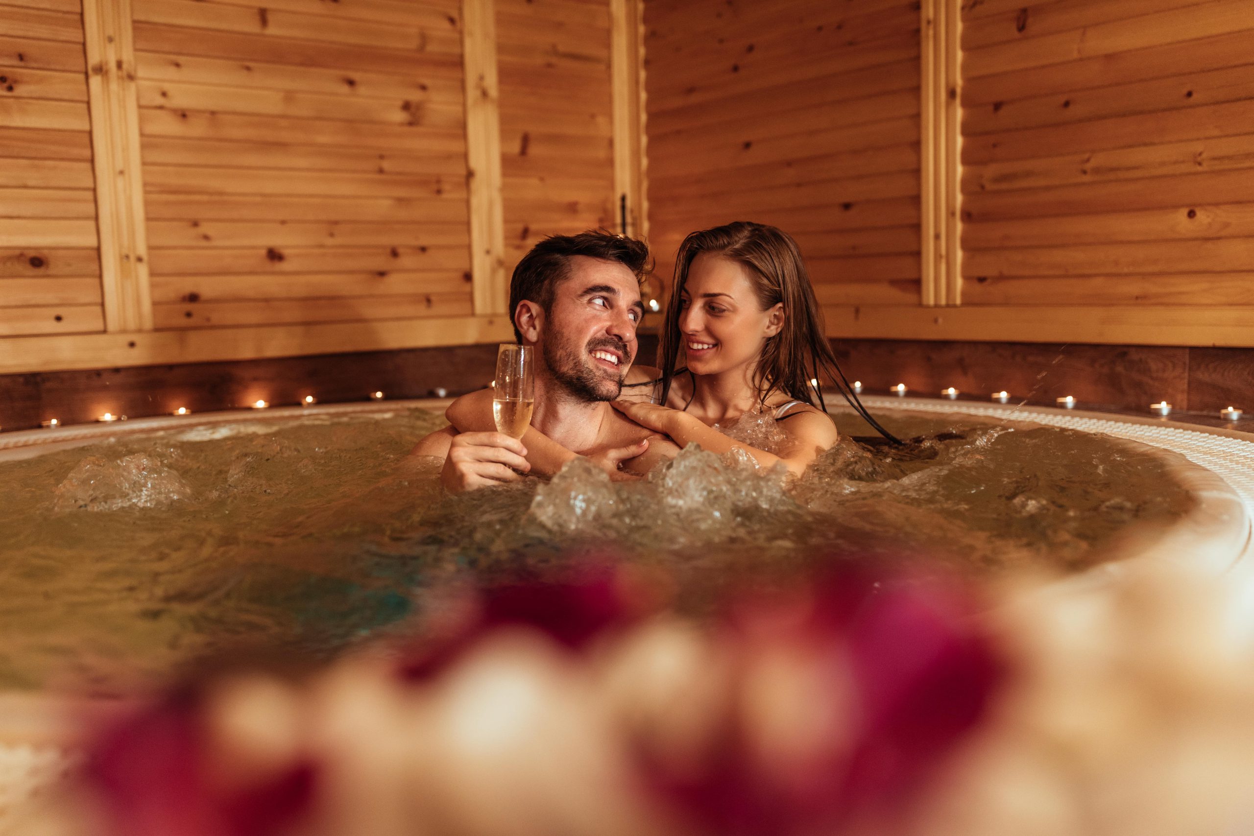 Spa extérieur installé sur une terrasse