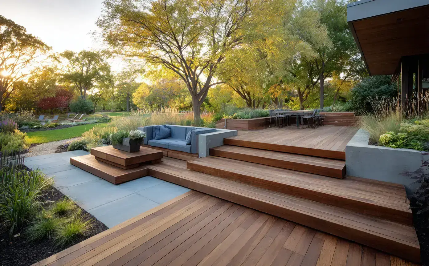 Terrasse en bois et terrasse sur plots