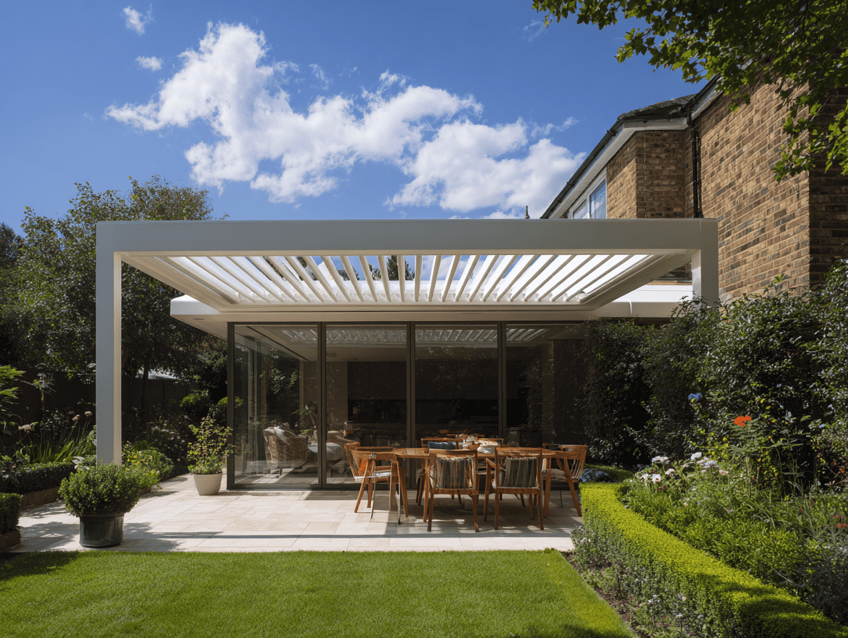 Pergola bioclimatique Ambre réalisée sur mesure Pergola bioclimatique Ambre réalisée sur mesure