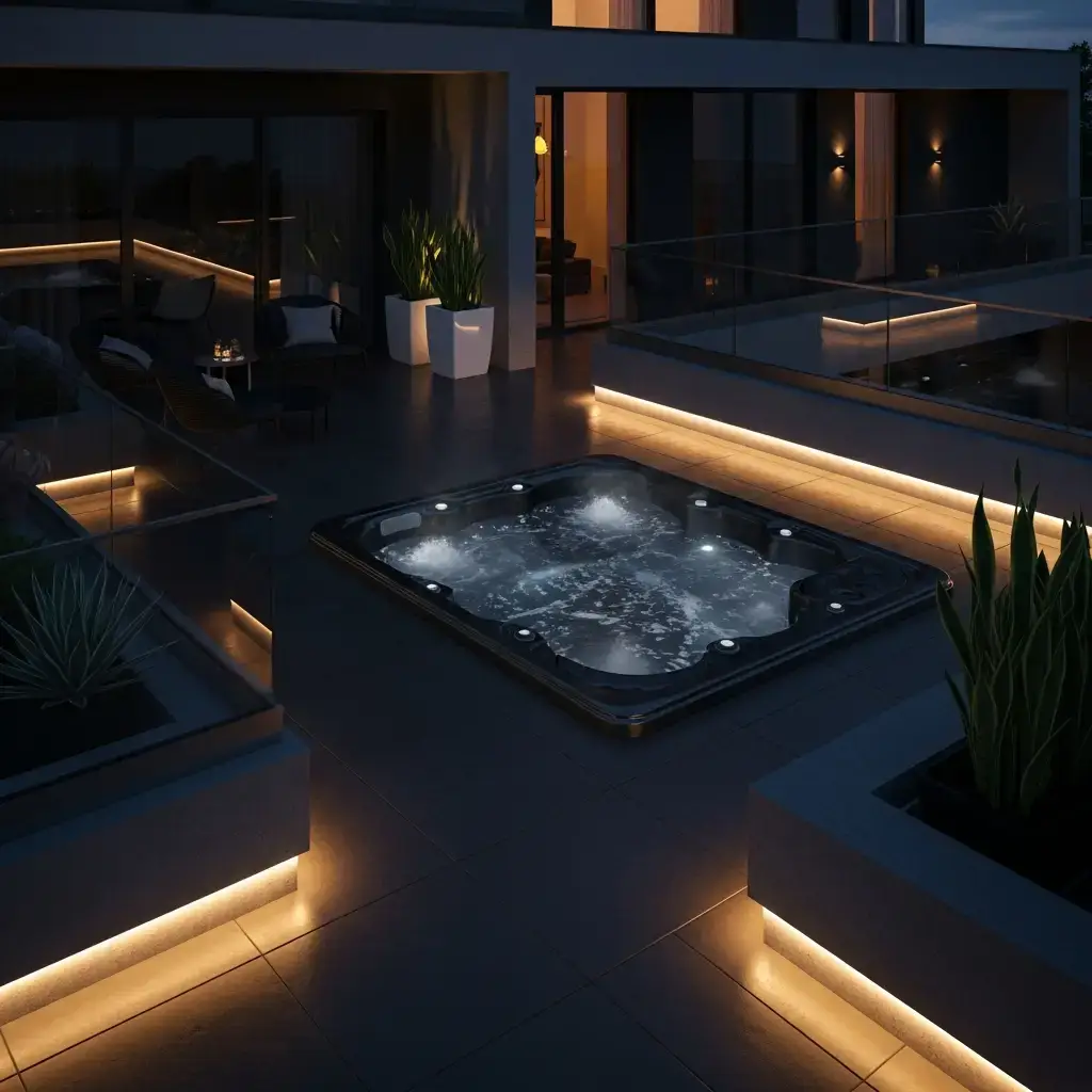 Spa intégré à la terrasse en Belgique Spa intégré à la terrasse en Belgique