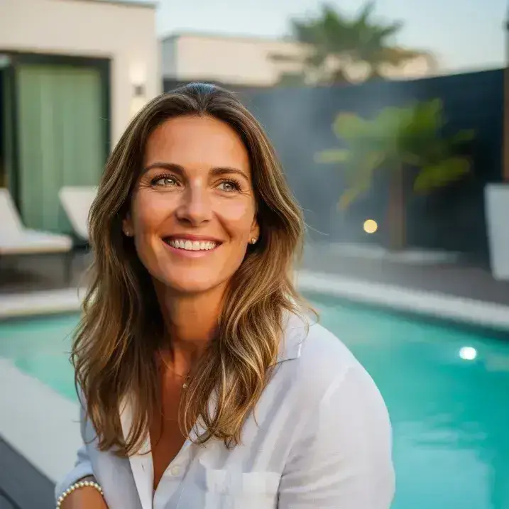 Aménagement extérieur avec spa et terrasse