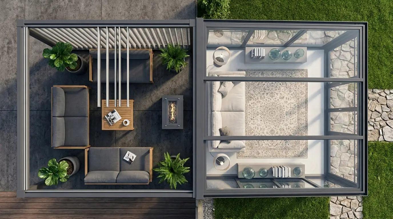 Pergola bioclimatique ou véranda : quel investissement pour votre maison en 2026 ? 2 pergola bioclimatique vs véranda
